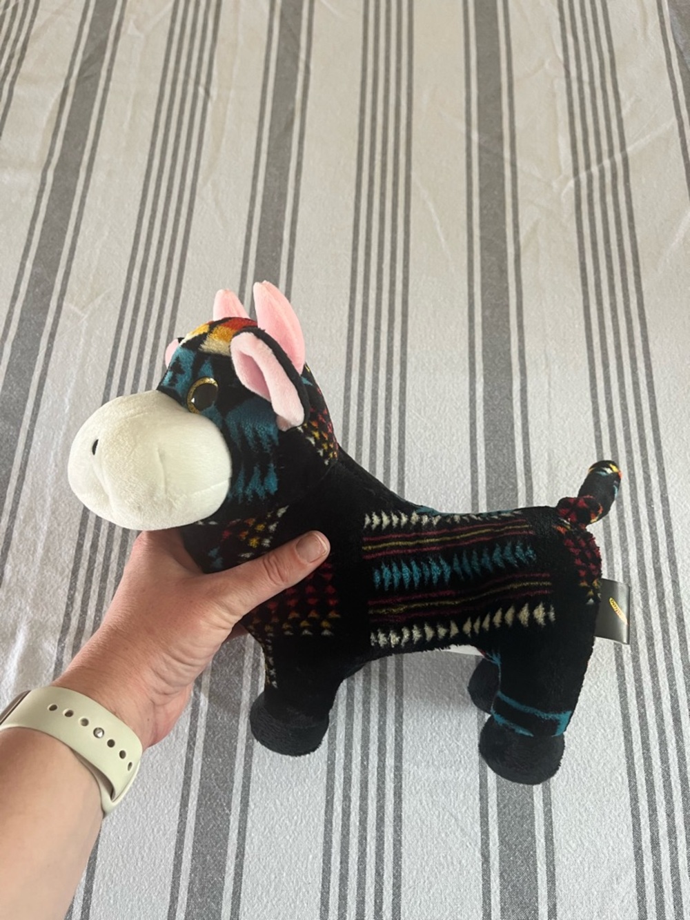 Multicolor Patterned Cow- Aztec Western Turquoise